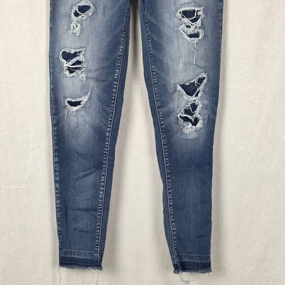 Judy Blue Skinny Fit Jeans 9/29 Distressed Frayed Hem - Picture 3 of 12